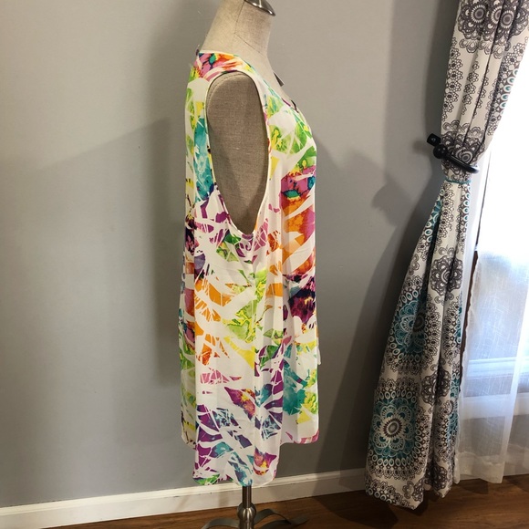 NWT ROSE + OLIVE Abstract Sleeveless Top Sz 2X - Picture 7 of 8